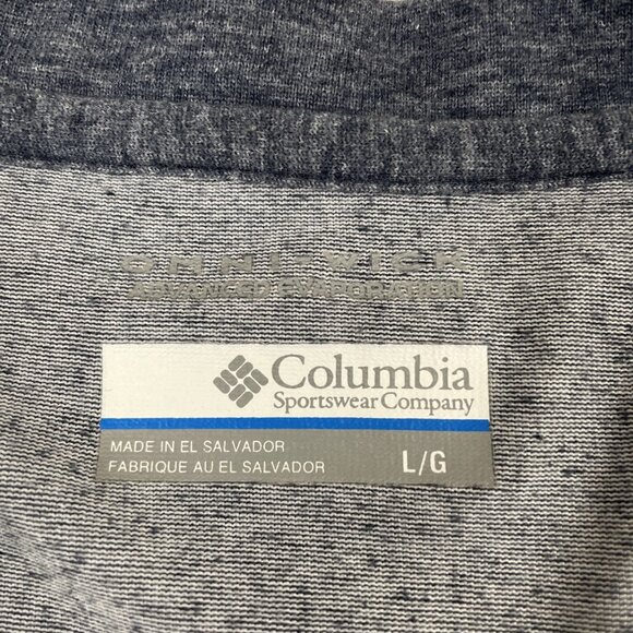 Columbia Henley T-Shirt Men’s L Gray Long Sleeve Lightweight Outdoors - Picture 6 of 8